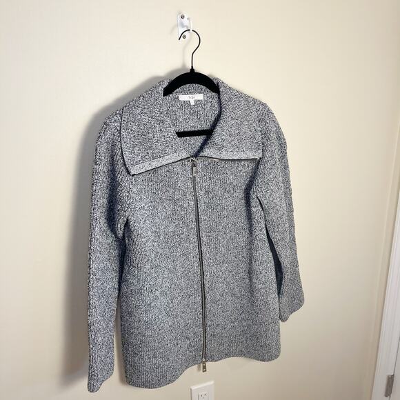 TIBI Tech Poly Sculpted Zip-Up Sweater Jacket Size Large - Picture 7 of 10